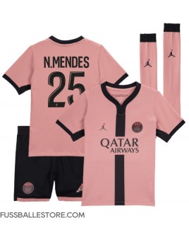 Günstige Paris Saint-Germain Nuno Mendes #25 3rd trikot Kinder 2024-25 Kurzarm (+ Kurze Hosen)